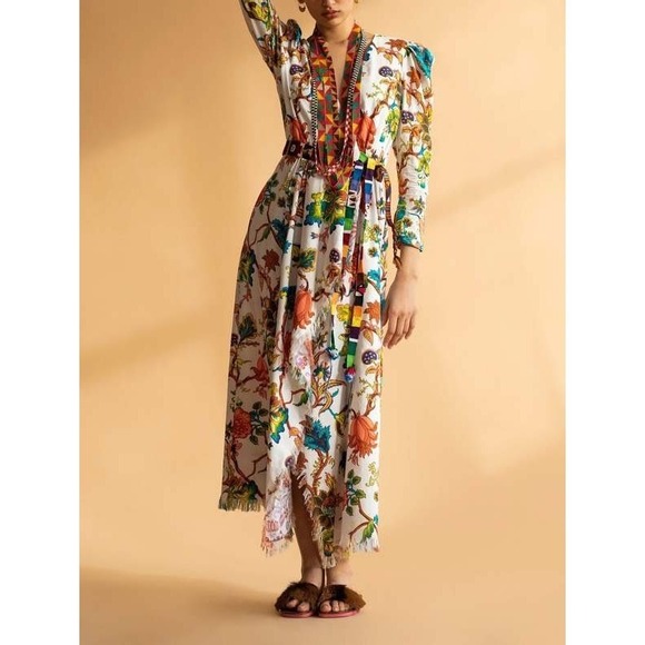 Alix of Bohemia Lalli Reef Wrap Dress | Boho Luxury Maxi | XS - Picture 7 of 10